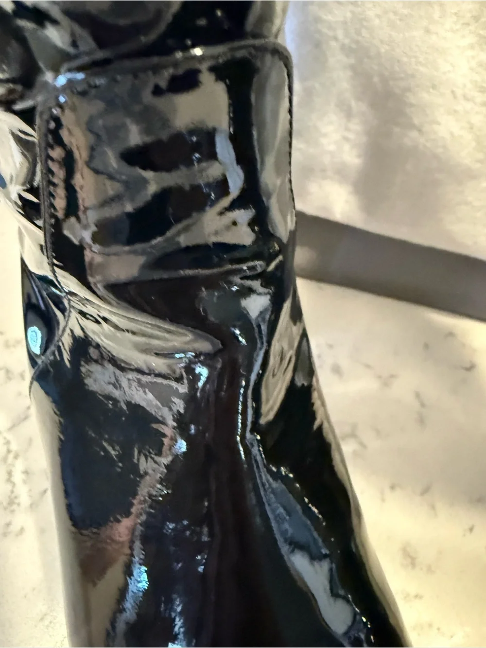 Dior Black Patent Leather Over-the-Knee Boots